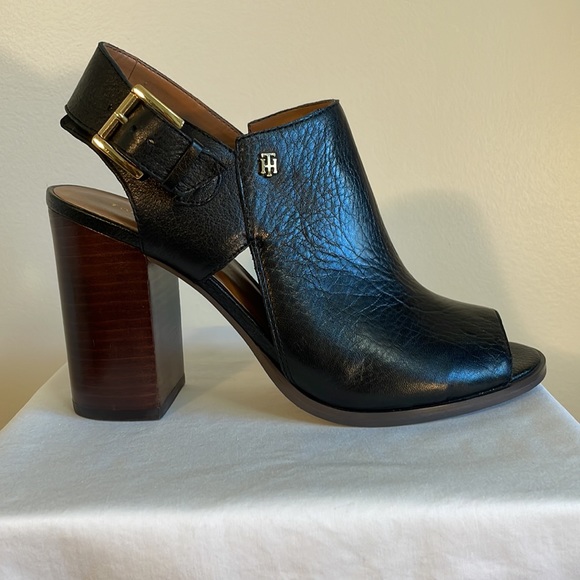 Tommy Hilfiger TWPeppy, Open toe sling back heeled sandal in black sz 8.5 M - Picture 7 of 12